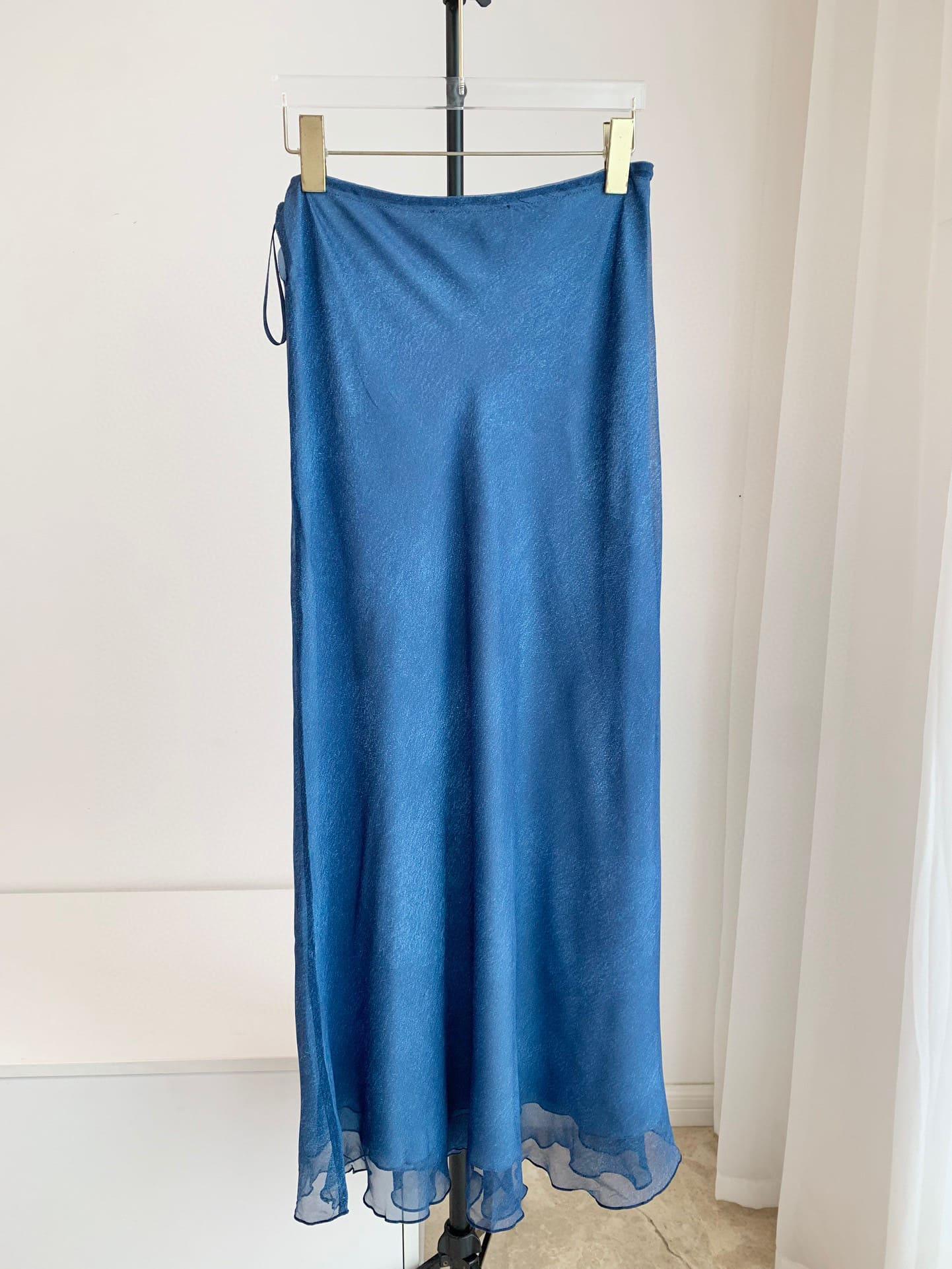 100% Silk blue vacation dress | EnerChic ™ - EnerChic