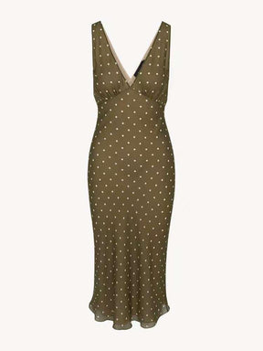 100% SILK THE MARGOT in Olive Spot - RP - EnerChic -