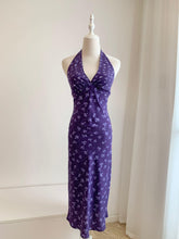 Purple Silk Halter Neck Backless Dress | EnerChic ™ - EnerChic