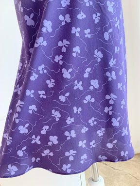 Purple Silk Halter Neck Backless Dress | EnerChic ™ - EnerChic