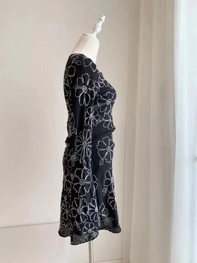 100%silk Black print vacation dress | EnerChic ™ - EnerChic