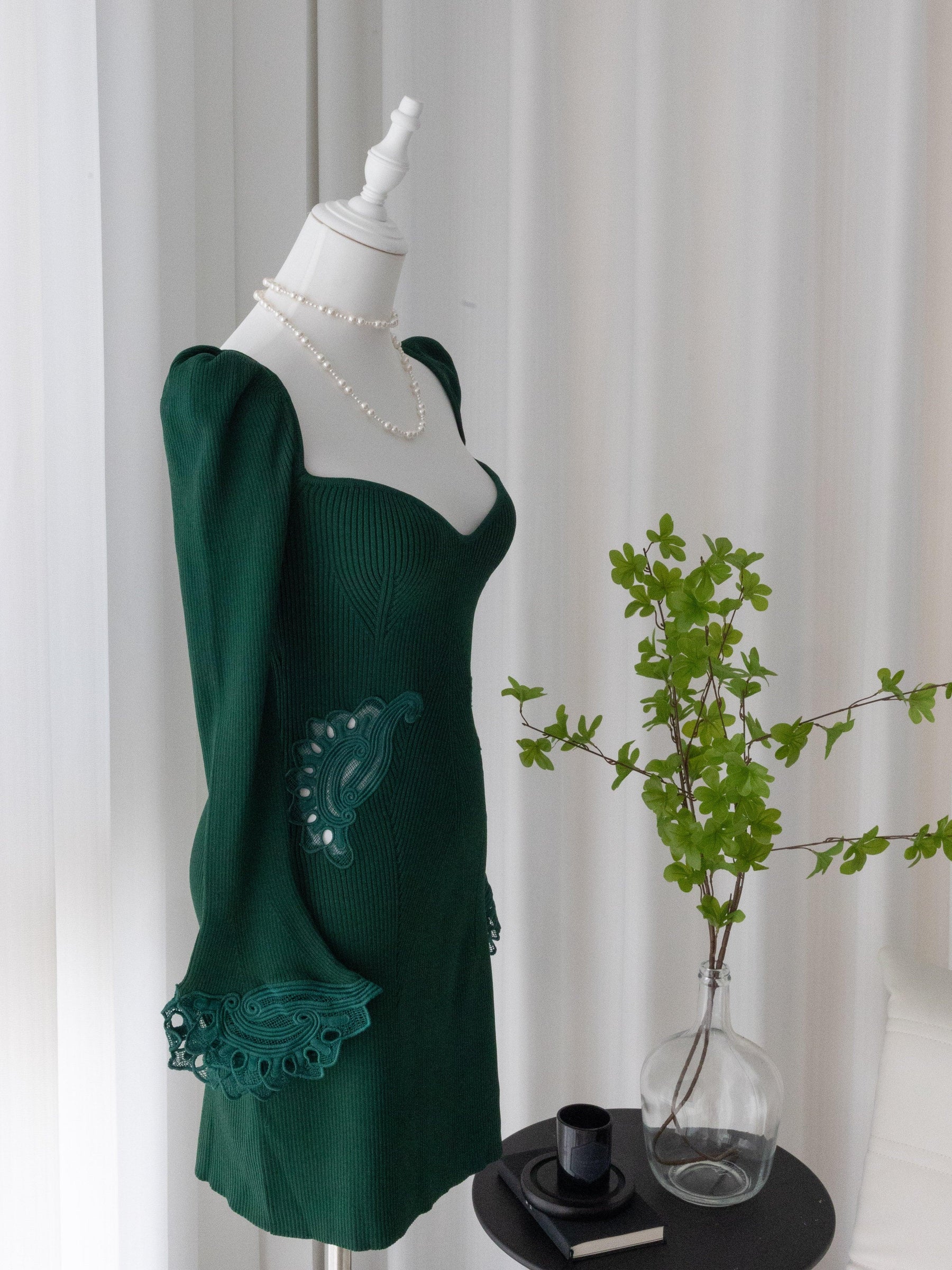 Elegant Feathered Knit Midi Dress vacation dress | EnerChic ™ - EnerChic