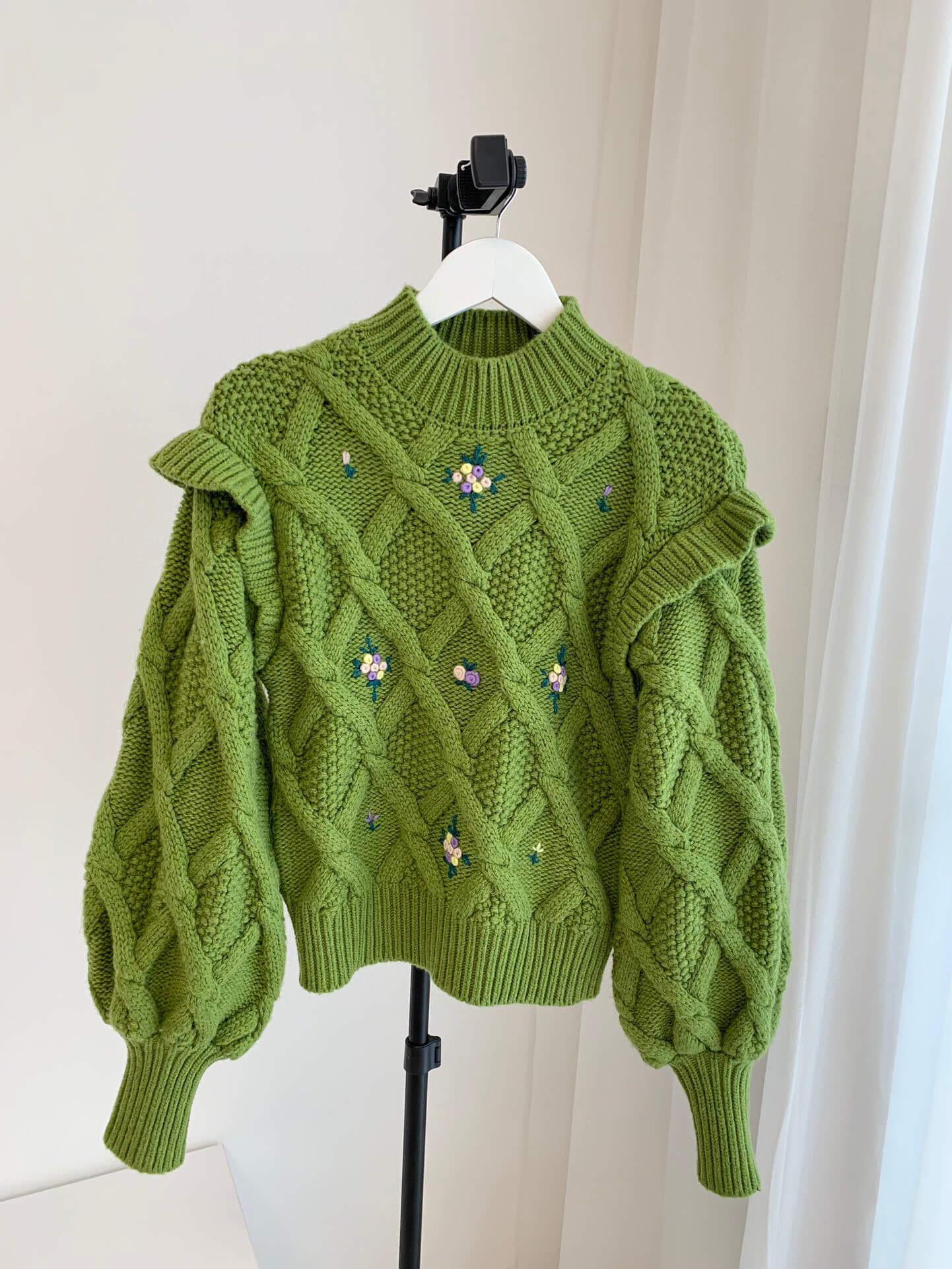 Emerald Elegance Handmade Mohair Sweater | EnerChic ™ - EnerChic