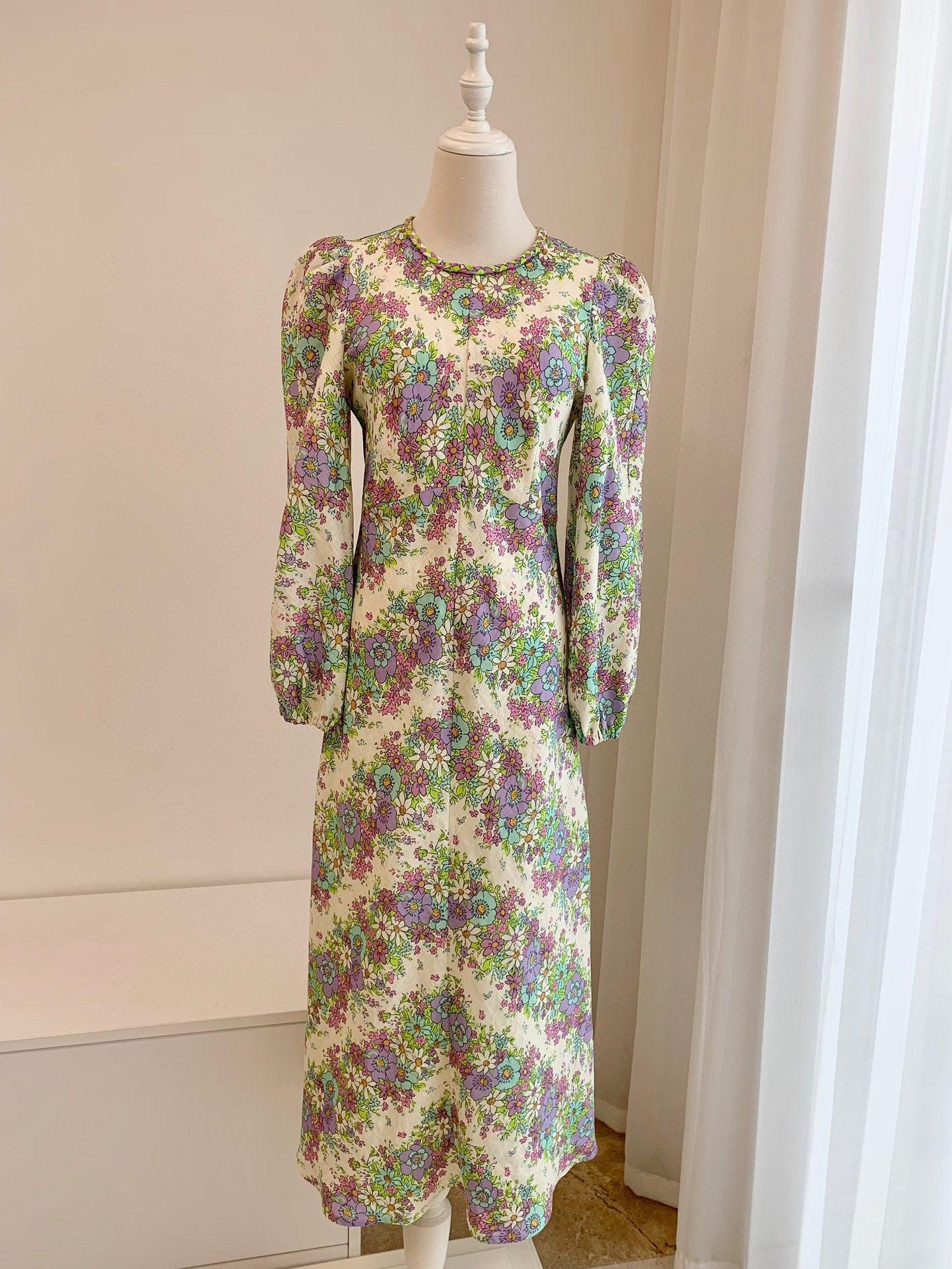 Enchanting Purple Floral Linen Maxi Dress vacation dress | EnerChic ™ - EnerChic