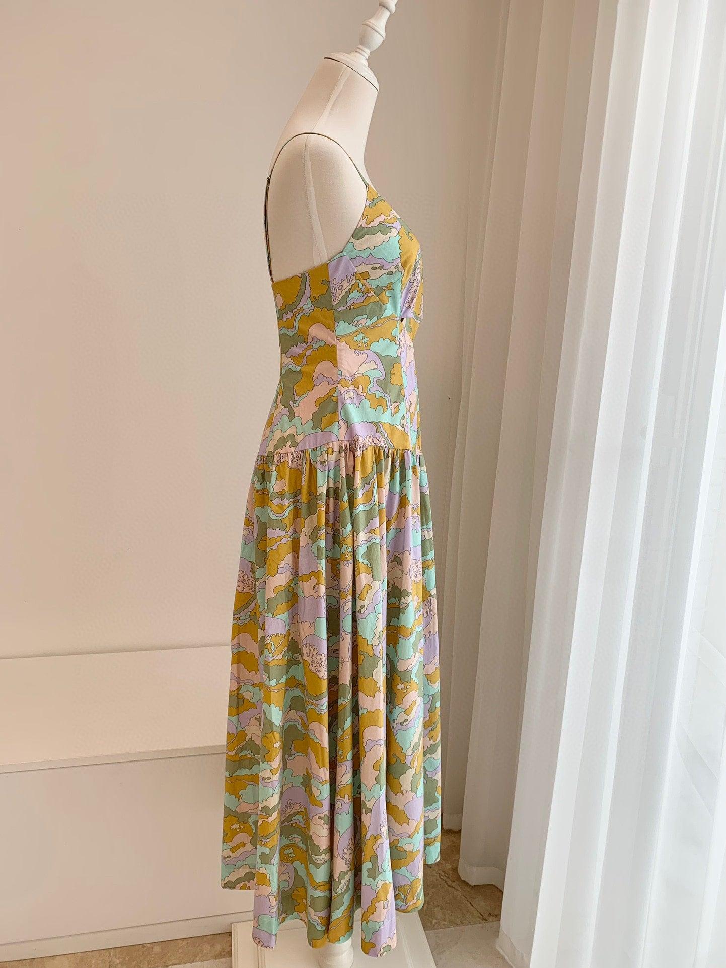 Sunshine Bloom Backless Linen Maxi Dress vacation | EnerChic ™ - EnerChic